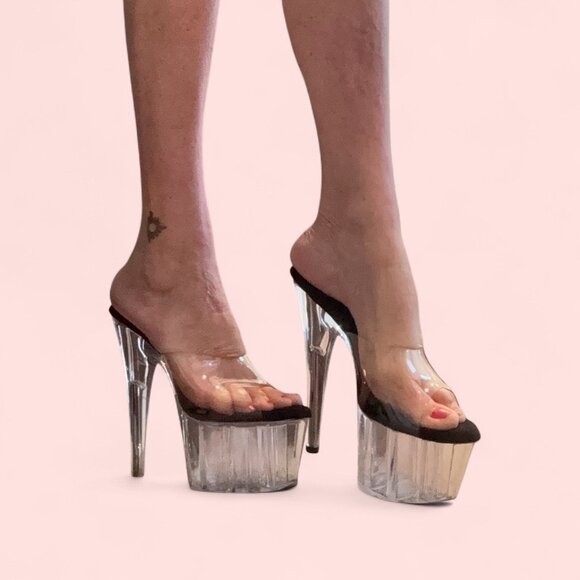 Pleaser’s Clear Platform Dancer Drag Club High Heels Shoes Women’s size 8 - Picture 3 of 7